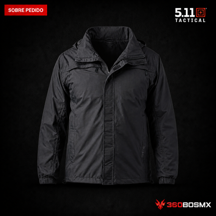 Chaqueta Impermeable Tac-Dry 2.0 5.11 en color Negro, prenda sobre pedido