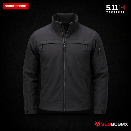 Chaqueta Chameleon Softshell 2.0 5.11 en color Negro, prenda sobre pedido