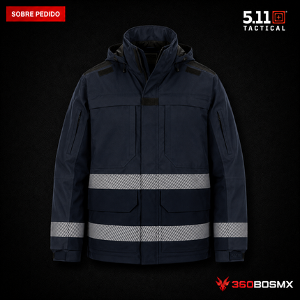 Parka de Alta Visibilidad Responder 2.0 5.11 en color Azul Marino Oscuro, prenda sobre pedido
