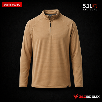 Sudadera Stratos con Cierre 1/4 5.11 en color Coyote, prenda sobre pedido
