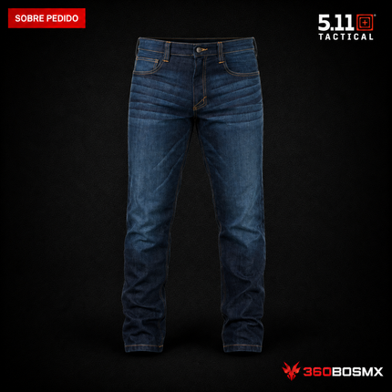 Pantalón 5.11 Defender-Flex Slim Jean para hombre en color Índigo Lavado Oscuro, producto sobre pedido