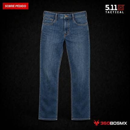Pantalón 5.11 Defender-Flex Jean para hombre en color Índigo Lavado Medio, producto sobre pedido