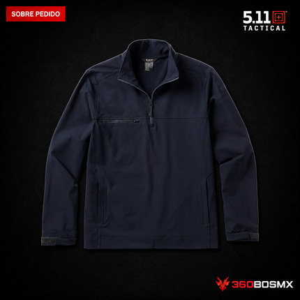 Sudadera de Trabajo Softshell con Cierre 1/4 5.11 en color Azul Marino Oscuro, prenda sobre pedido