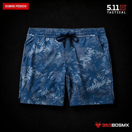 Short 5.11 Big Sur Hybrid Short 7 pulgadas para hombre en color Azul Cobalto Deer Fern, producto sobre pedido