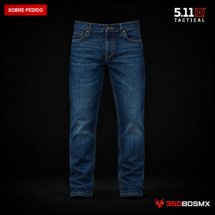 Pantalón 5.11 Defender-Flex Bootcut Jean para hombre en color Índigo Lavado Oscuro, producto sobre pedido