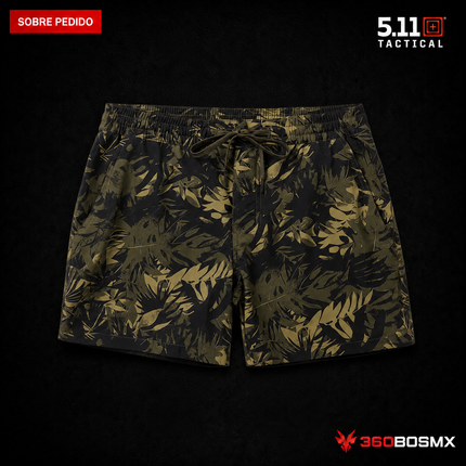 Short 5.11 Big Sur Hybrid Short Print 5 pulgadas para hombre en color Verde Ranger Deer Fern, producto sobre pedido