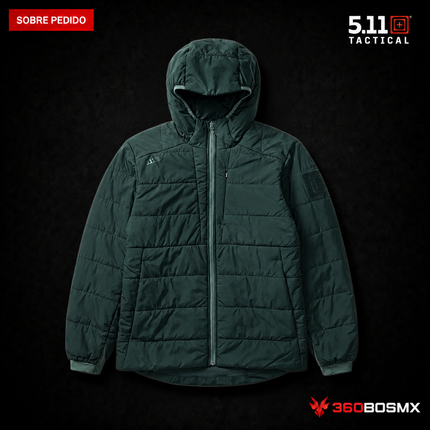 Chaqueta Explore PrimaLoft 5.11 en color Verde Escarabajo, prenda sobre pedido