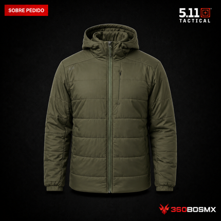 Chaqueta Explore PrimaLoft 5.11 en color Verde Ranger, prenda sobre pedido
