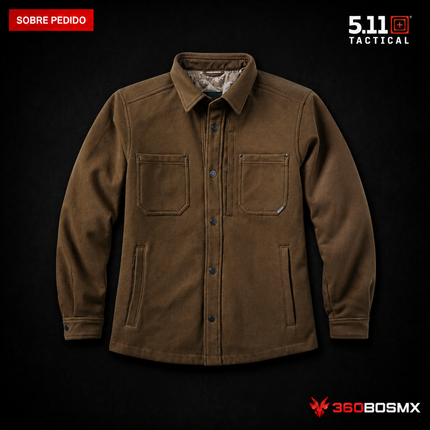 Sobrecamisa tipo Chaqueta Frontier 5.11 en color Tierra Oscura, prenda sobre pedido