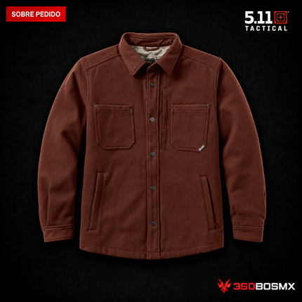 Sobrecamisa tipo Chaqueta Frontier 5.11 en color Caoba, prenda sobre pedido