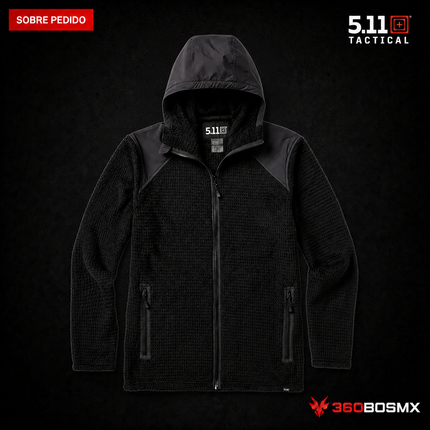 Chaqueta Térmica Pirin Polartec Alpha de Cierre Completo 5.11 en color Negro, prenda sobre pedido