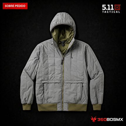 Chaqueta Aislante Oberland de Cierre Completo 5.11 en color Gris Nublado, prenda sobre pedido