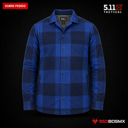 Sobrecamisa tipo Chaqueta Seth 5.11 en color Cuadros Azul Mejillón, prenda sobre pedido
