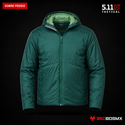 Chaqueta Aislante Adventure PrimaLoft 5.11 en color Verde Trekking, prenda sobre pedido