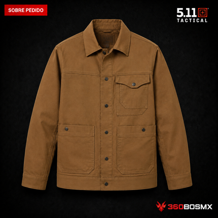 Chaqueta Rosser 5.11 en color Café Duck, prenda sobre pedido