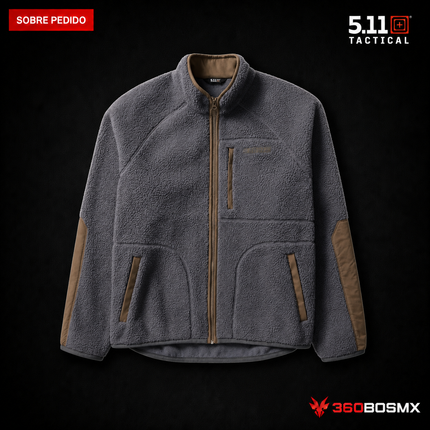 Chaqueta de Forro Polar HQ Tech 5.11 en color Gris Flint, prenda sobre pedido