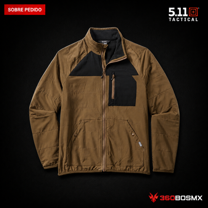 Chaqueta Vista de Cierre Completo 5.11 en color Tierra Oscura, prenda sobre pedido