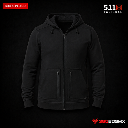 Sudadera Engage 2.0 de Cierre Completo 5.11 en color Negro, prenda sobre pedido