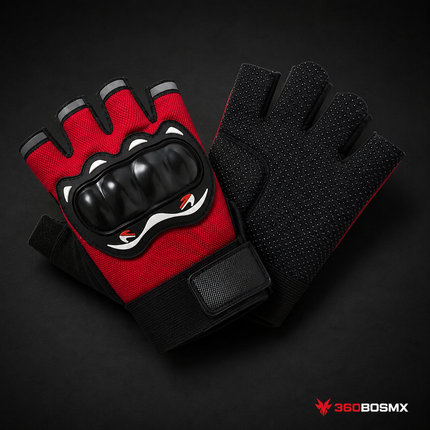 Guantes Antirreflejantes de Dedos Cortos DT-ST4 - Rojo