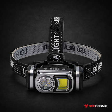 Lámpara Frontal LED Doble con Sensor NGSD283 - Negro
