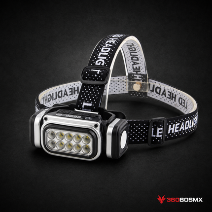 Lámpara Frontal Recargable de 10 LED NGSD281 - Negro