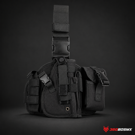 Piernera funda de arma con bolsillos tácticos desmontables BB-4 – Negro