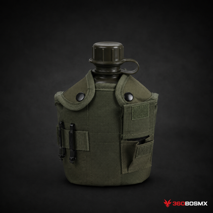 Cantimplora Táctica de 1 L con Funda y Ganchos GJP US – Verde Militar