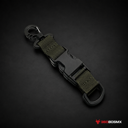 Mosquetón con Anilla D y Correa PJ228 – Verde Militar