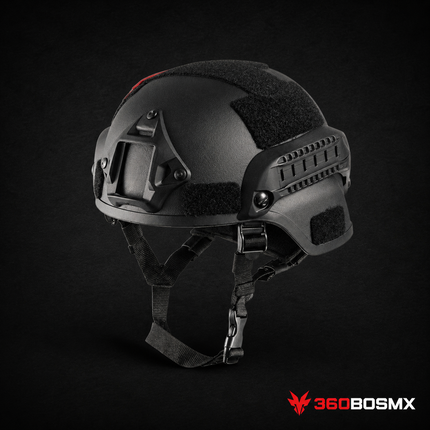 Casco Táctico con Riel Láser y Base GoPro PJ381 – Negro