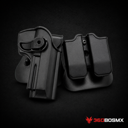 Funda Rígida para Beretta 92/96 con Porta Cargador Doble PJ480 – Negra