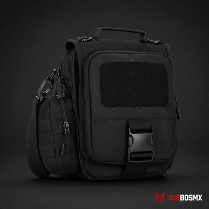 Maletín cruzado desmontable, varios compartimientos, impermeable G8001 – Negro camuflaje