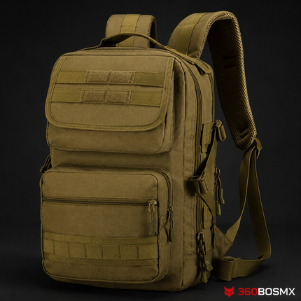 Mochila táctica 35 lts, escolar, ciclista, uso rudo, computadora GJ601 – Caqui