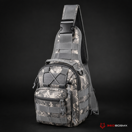Mochila Táctica Militar Pechera Crossbody como wz098 pero GRANDE d 12Lts GJ940 – Gris pixel