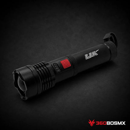 Lámpara de Mano T9 de 5 Pasos con Indicador de Carga DT441 – Negro
