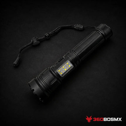 Lámpara de Mano T9 USB con Imán y COB Lateral DT515 – Negro