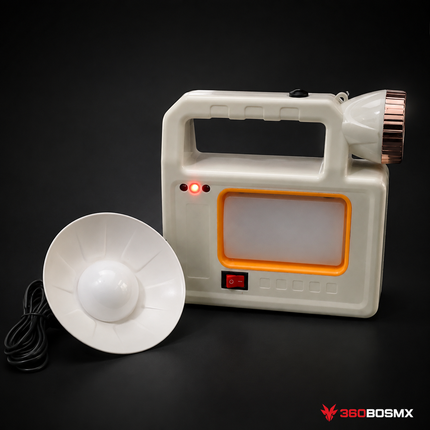 Linterna solar DT6807 blanca con foco alterno 360BOSMX
