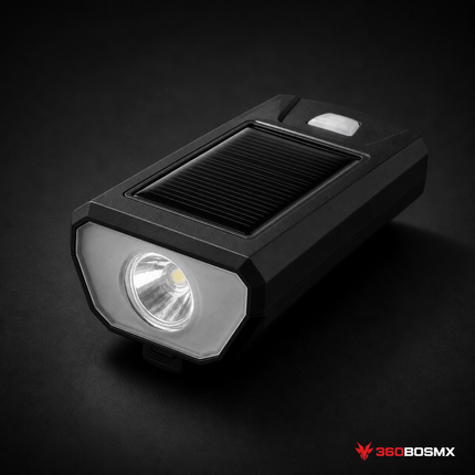 Lámpara solar para bicicleta T316 negra 360BOSMX