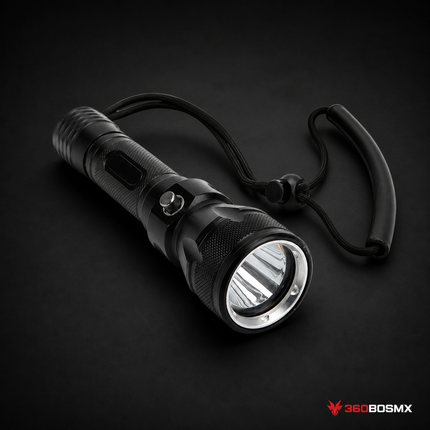 Linterna de buceo de tres pasos LJK VOG119 color negro