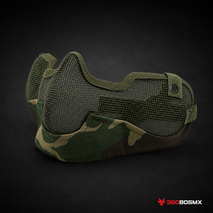 Máscara MZ005 de malla verde camuflaje