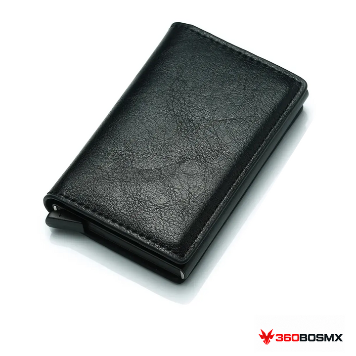 Cartera MENGYUAN 9020 con tarjetero desplegable y protección RFID — Negro