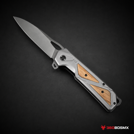Daga EDC Premium Hoja Drop Point Mango metálico Clip Bolsillo -JF863