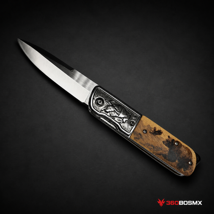 Navaja Grabado Toro Mango Decorativo Oso Plegable Cazador JF981