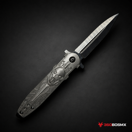 Navaja Calavera Metálica Plegable EDC Supervivencia JF984
