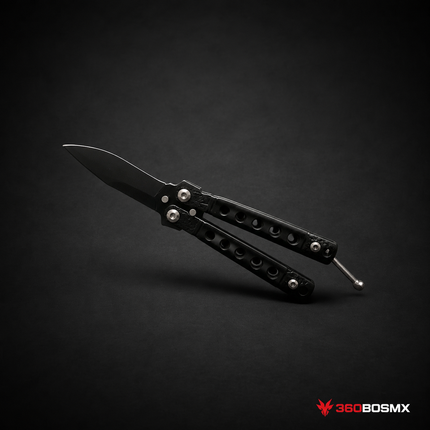 Navaja mini tipo mariposa JF8048 negra