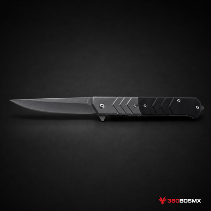 Navaja plegable de acero inoxidable 22.5 cm LJK JF970 negra - 360BOSMX
