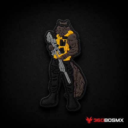 Parche Lobo con Rifle GJP QZ00 – Gris