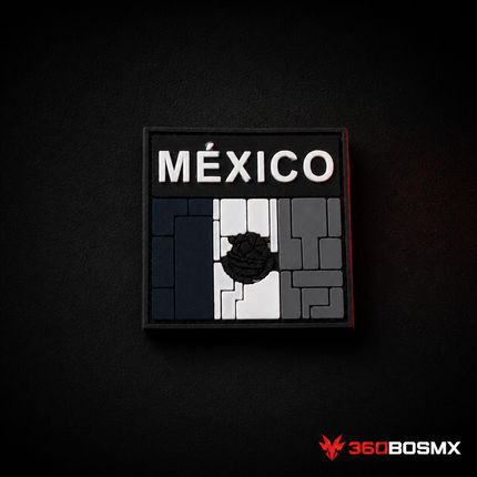 Parche México Pixelado con Escudo QZ00 – Gris/Azul