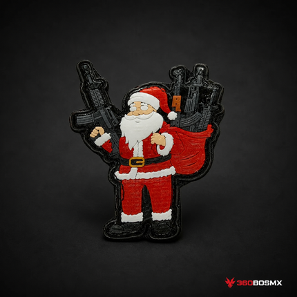 Parche Santa Claus con Fusiles QZ00 – Rojo
