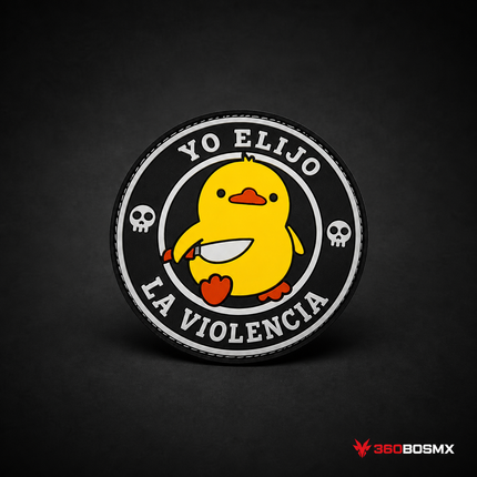 Parche Pollito Yo Elijo la Violencia QZ00 negro