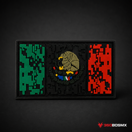 Parche Bandera México Digital Negro QZ00
